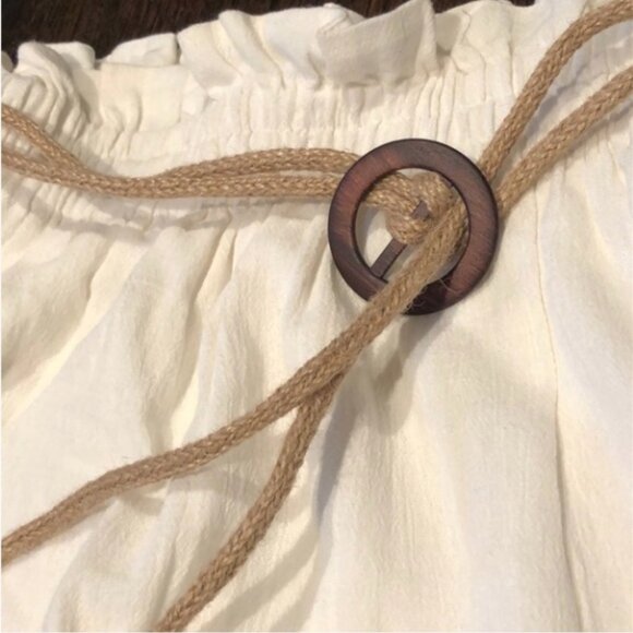 EUC Zara Balloon High-Waisted Skirt with Rope Belt Color: Ecru, Size: M - Picture 10 of 11